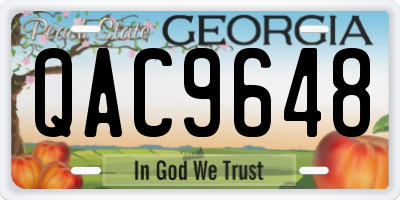 GA license plate QAC9648