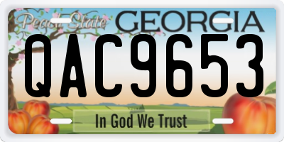 GA license plate QAC9653