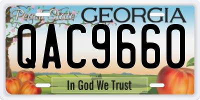 GA license plate QAC9660