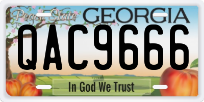 GA license plate QAC9666