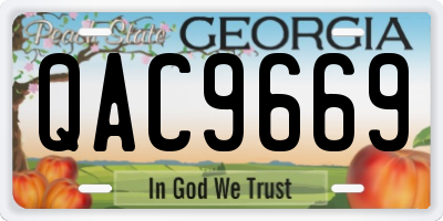 GA license plate QAC9669
