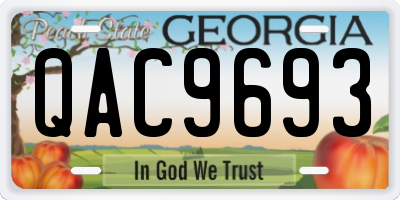 GA license plate QAC9693