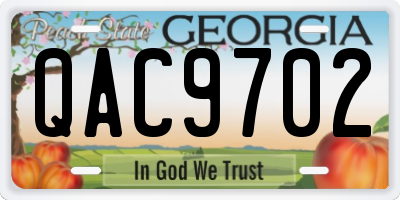 GA license plate QAC9702