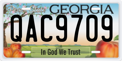 GA license plate QAC9709