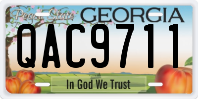 GA license plate QAC9711