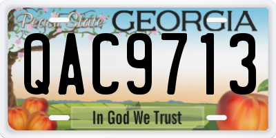 GA license plate QAC9713