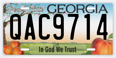 GA license plate QAC9714