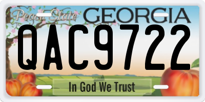 GA license plate QAC9722