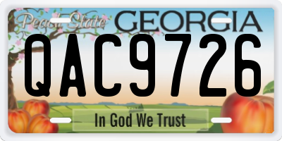 GA license plate QAC9726