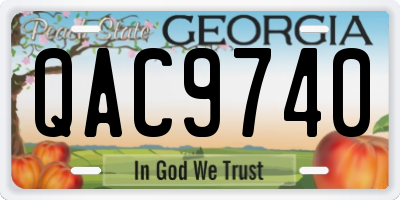 GA license plate QAC9740