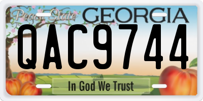 GA license plate QAC9744