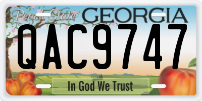 GA license plate QAC9747