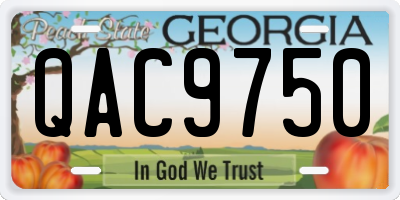 GA license plate QAC9750