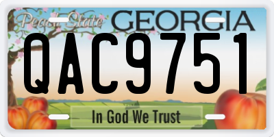 GA license plate QAC9751