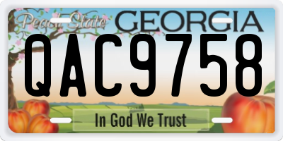 GA license plate QAC9758