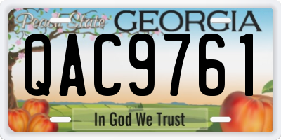 GA license plate QAC9761