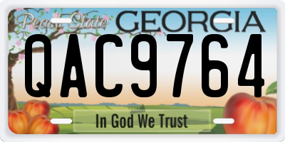 GA license plate QAC9764