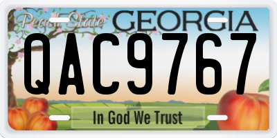 GA license plate QAC9767