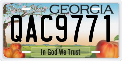GA license plate QAC9771