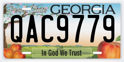 GA license plate QAC9779