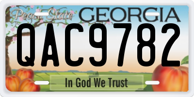 GA license plate QAC9782
