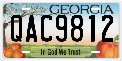GA license plate QAC9812
