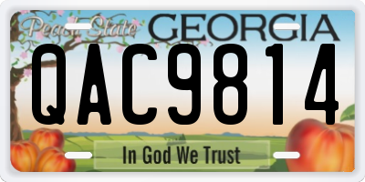 GA license plate QAC9814