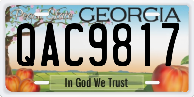 GA license plate QAC9817