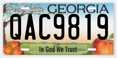 GA license plate QAC9819