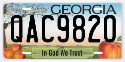 GA license plate QAC9820