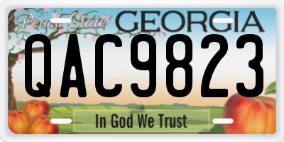 GA license plate QAC9823