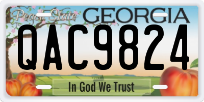 GA license plate QAC9824