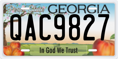 GA license plate QAC9827