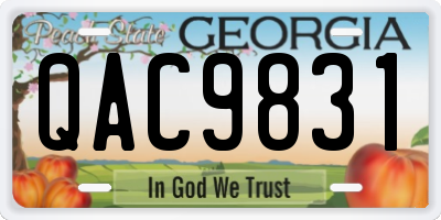 GA license plate QAC9831