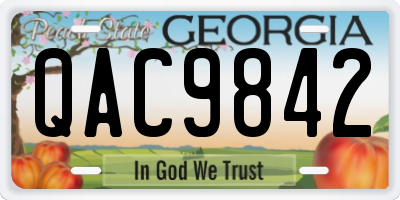 GA license plate QAC9842