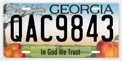 GA license plate QAC9843