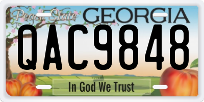 GA license plate QAC9848