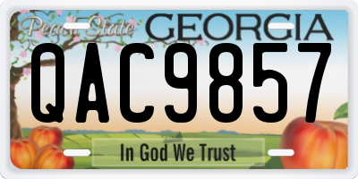 GA license plate QAC9857