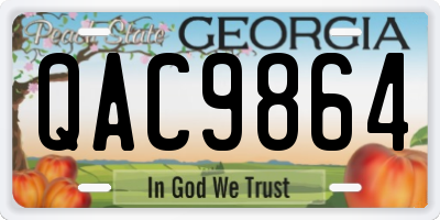 GA license plate QAC9864