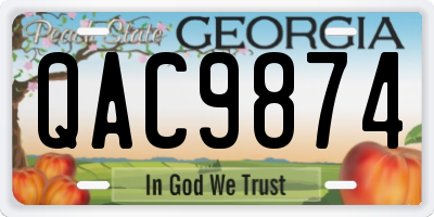 GA license plate QAC9874