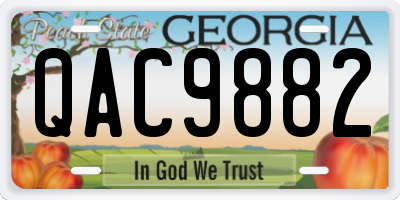GA license plate QAC9882