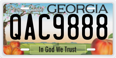 GA license plate QAC9888