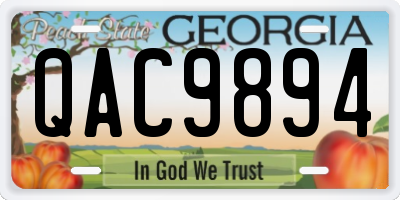GA license plate QAC9894