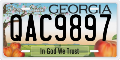 GA license plate QAC9897