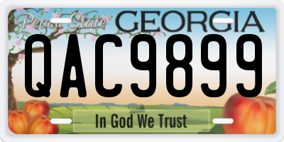 GA license plate QAC9899