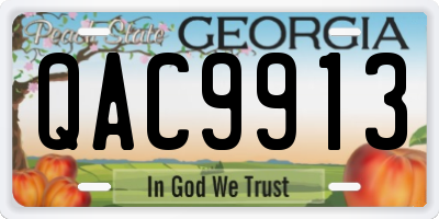 GA license plate QAC9913