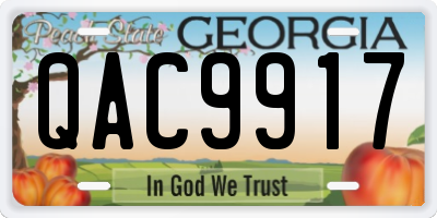 GA license plate QAC9917
