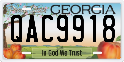 GA license plate QAC9918