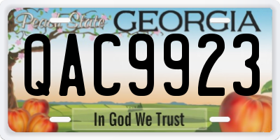 GA license plate QAC9923