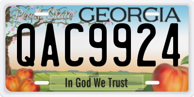 GA license plate QAC9924